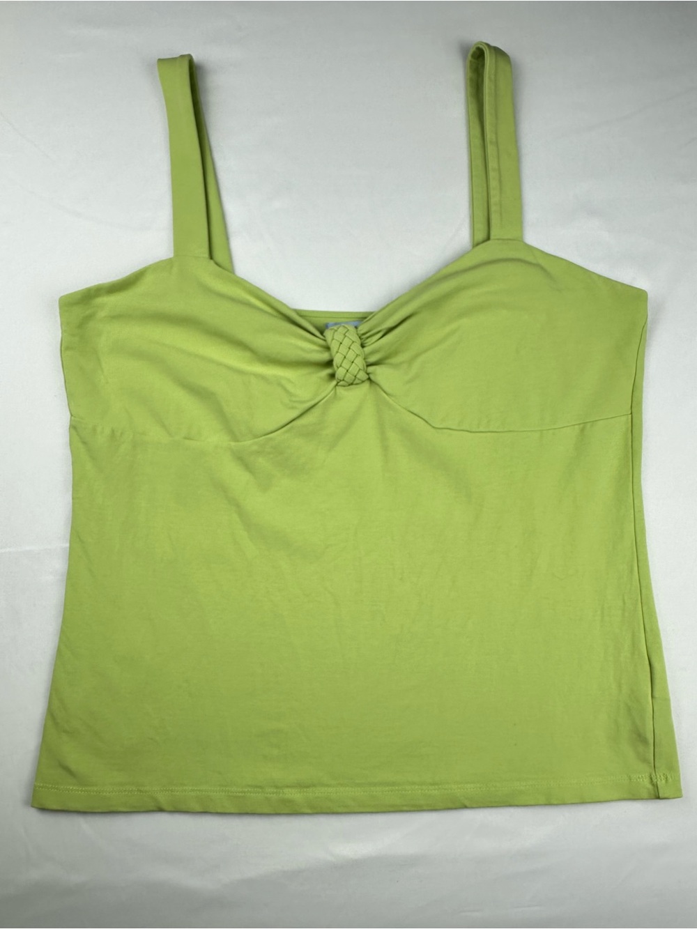 Vintage Jessica Y2K Lime Green Ruched Cami Tank Top Retro Festival Cyber Fairy